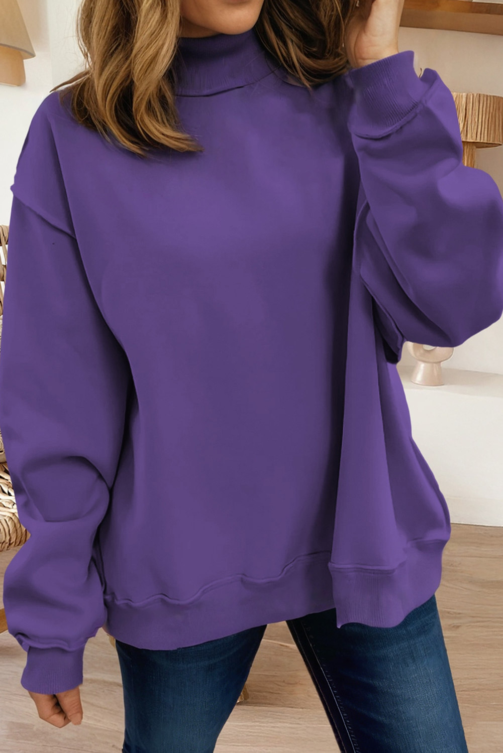 66 Game Day Reversible Mock Neck Sweatshirt (S-4X): Black / Missy / 2XL