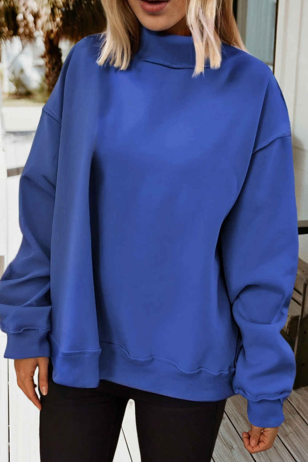 66 Game Day Reversible Mock Neck Sweatshirt (S-4X): Black / Missy / M