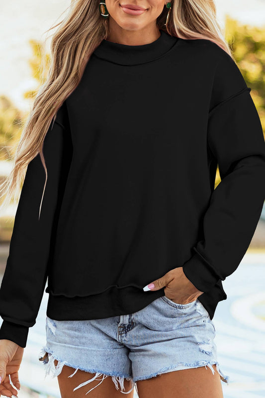 66 Game Day Reversible Mock Neck Sweatshirt (S-4X): Black / Missy / M