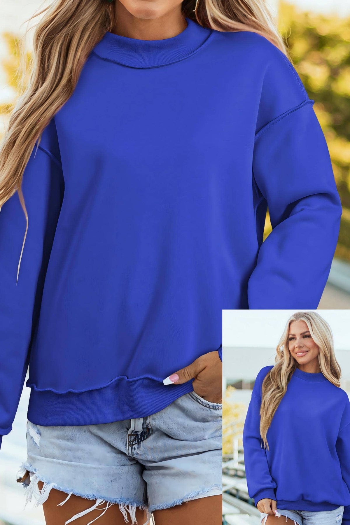 66 Game Day Reversible Mock Neck Sweatshirt (S-4X): Black / Missy / S