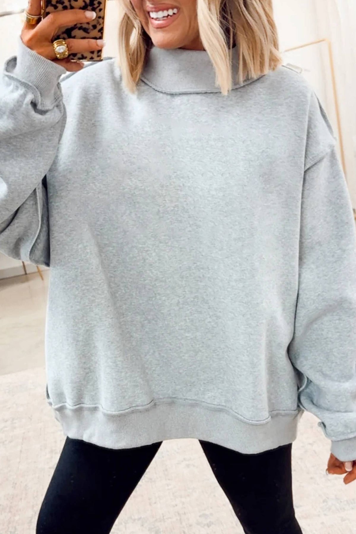 66 Game Day Reversible Mock Neck Sweatshirt (S-4X): Black / Missy / XL